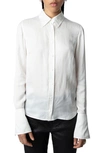 ZADIG & VOLTAIRE TASKO SATIN BUTTON-UP SHIRT