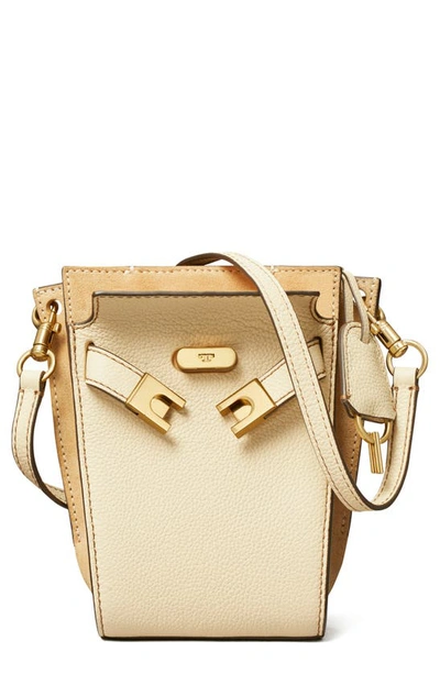 Tory Burch Petite Lee Radziwill Leather Double Bucket Bag In New Moon