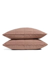 Parachute Linen Box Quilted Sham Set In Clay