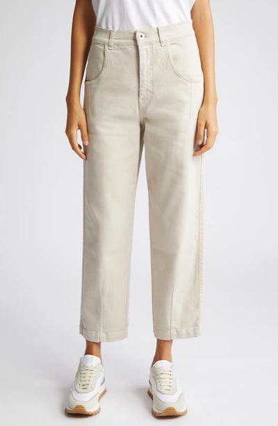 Eleventy Straight-leg Cropped Trousers In Neutrals