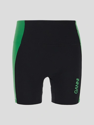 Ganni Active Ultra High Waist Shorts In Black