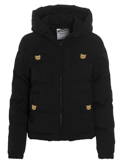 Moschino Teddy Buttons Down Jacket In Black