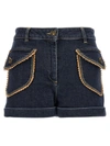 Moschino Trimmed Shorts With Pockets And Belt Loops In Blue