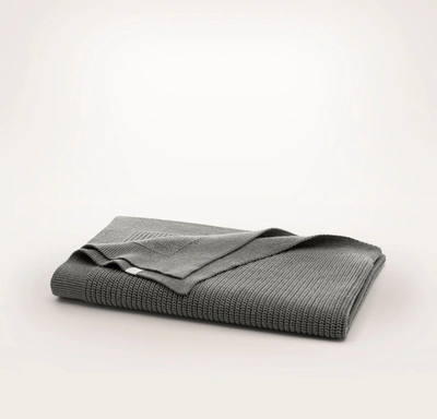 Boll & Branch Organic Baby Blankets In Heathered Stone Ribbed Knit
