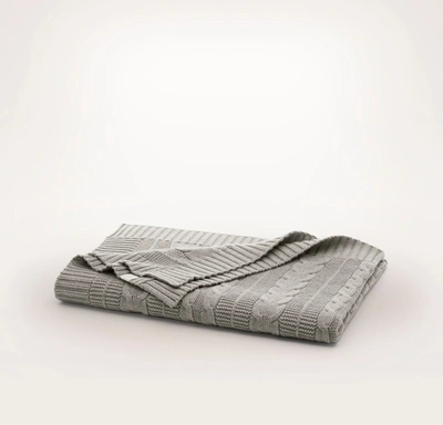 Boll & Branch Organic Baby Blankets In Heathered Pewter Cable Knit
