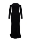 Blumarine Detachable-sleeve Strapless Gown In Black