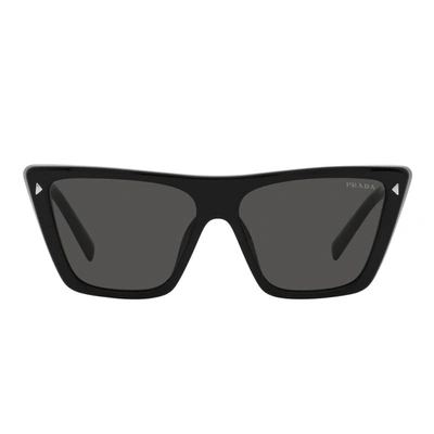 Prada Pr 21zs Black Sunglasses In Dark Grey