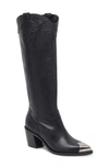 Dolce Vita Kamryn Womens Leather Pointed Toe Knee-high Boots In Black Leather