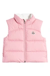 Moncler Girls Pink Down Padded Puffer Gilet In Pink