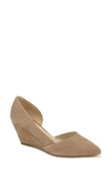 Kenneth Cole New York 'ellis' Half D'orsay Wedge Pump In Mushroom Suede