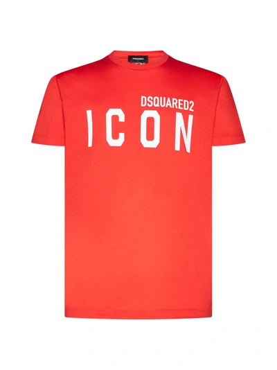 Dsquared2 T-shirt  Icon In Cotton Jersey In Arancio