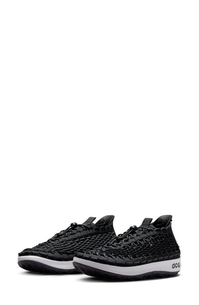 Nike Acg Watercat Woven Leather And Rubber-trimmed Woven Sneakers In Black