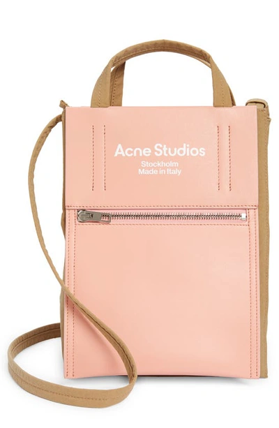 Acne Studios Women's Small Baker Out Nylon Tote In Brown_pink