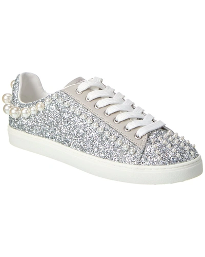 Stuart Weitzman Goldie Glitter Sneaker In Silver