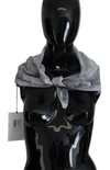 Costume National Gray Print Shawl Foulard Branded Scarf In Gray