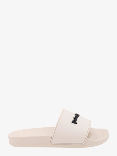 Palm Angels Logo Detailed Slides In Neutrals