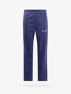 Palm Angels Blue High Waist Pants With Logo Lettering On The Front In Blue