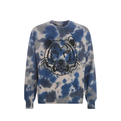 Kenzo Cotton Printed Sweater In Gray