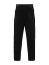 Prada Mens Black Pinwale Triangle-plaque Corduroy Cotton Trousers In Black