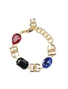 Dolce & Gabbana Bracelet With Colored Stones And Dg Logo In Multicolor