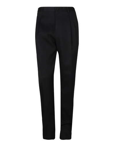 Lanvin Virgin Wool Tailored Trousers In Black
