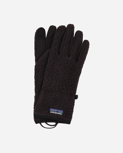 Patagonia Wmns Retro Pile Fleece Gloves In Black