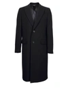 Dolce & Gabbana Lapel Collar Single-breasted Wool Coat In Black