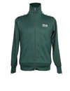 Golden Goose Star Zipped Track Jacket Denise Triacetate Logo Star Strip In Green/white