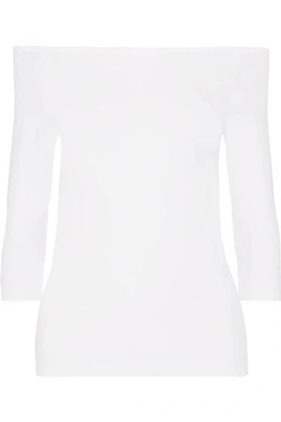 Helmut Lang Off-the-shoulder Stretch-jersey Top In Optic White