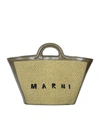 Marni Tropicalia Small Green In Raffia And Leather In Green