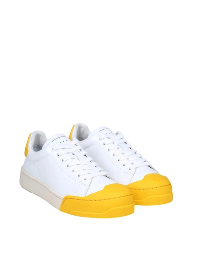 Marni 20mm Leather Sneakers In White