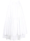 Patou Tiered Cotton Midi Skirt In White