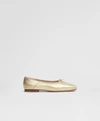 Mansur Gavriel Square Toe Ballerina In Gold