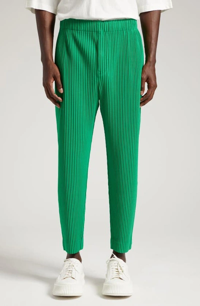 Issey Miyake Montly Colours Pleated Trousers In 63-emelard Green