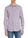 ARMANI COLLEZIONI Mini Plaid Cotton Casual Button-Down Shirt