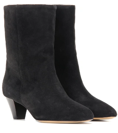 Isabel Marant Dyna Suede Boots In Black