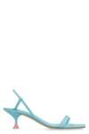 3juin Woman Sandals Sky Blue Size 10 Textile Fibers In Light Blue