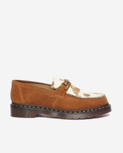 Dr. Martens' Adrian Snaffle Hair-on Cow Print Kiltie Loafers Shoes In Brown