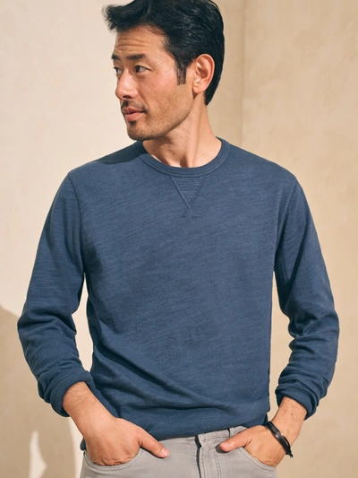 Faherty Sunwashed Slub Crew T-shirt In Blue Nights