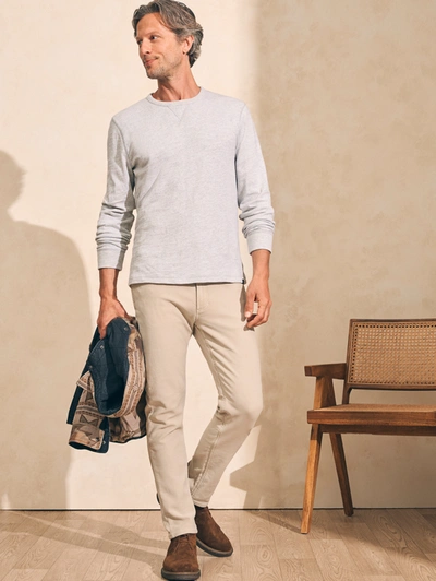 Faherty Sunwashed Slub Crew T-shirt In Light Grey Heather