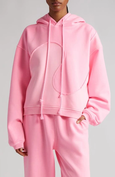 Erl Swirl Panelled Cotton-blend Hoodie In Pink