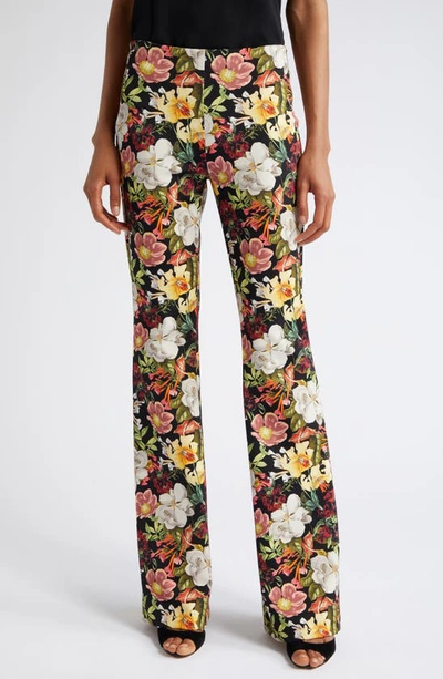 Alice And Olivia Brynlee Floral-print Bootcut Trousers In Multicolor