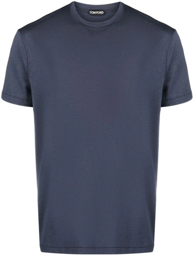 Tom Ford Round Neck Short-sleeved T-shirt In Blue