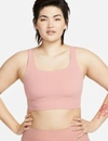 Nike Women's Alate Ellipse Medium-support Padded Longline Sports Bra In Pink