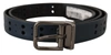 DOLCE & GABBANA DOLCE & GABBANA ELEGANT BLUE LEATHER BELT WITH METAL MEN'S BUCKLE