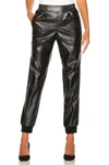 ATM ANTHONY THOMAS MELILLO VEGAN LEATHER JOGGER PANTS IN BLACK