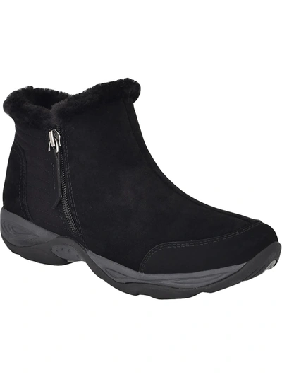 Easy Spirit Elinot Womens Suede Slip On Ankle Boots In Black