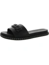 Karl Lagerfeld Basia Womens Faux Leather Embellished Slide Sandals In Black