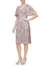 Alex Evenings Slit Sleeve Sequin Cocktail Dress In Pink