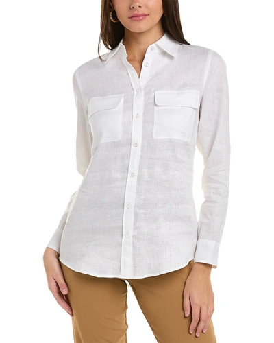 Go Silk Go>silk Linen Shirt In White